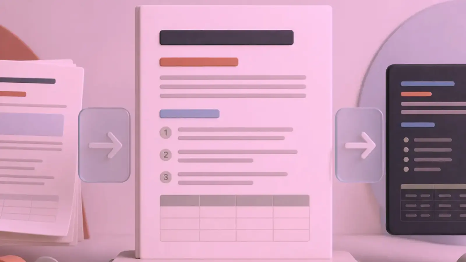 Presentation cards and notes reorganized into a document outline